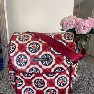 Red and White Floral Bag